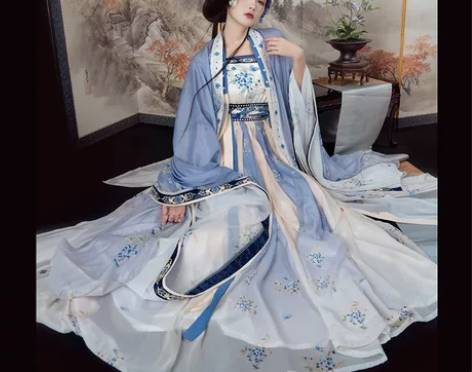 桔屿汉服诃子裙6件套全套 仅试穿 s码 包...