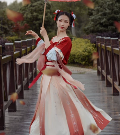 珍缕汉服女正品原创千禧寻坦领三件套一片式齐...