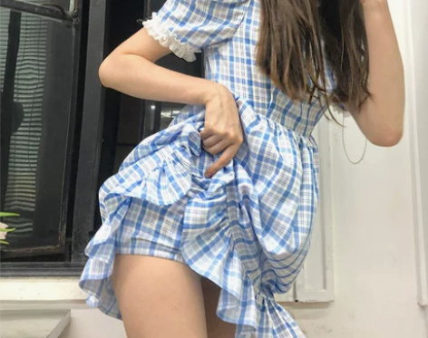 包邮出MOF礼物商店 连衣裙女蓝色娃娃裙少...