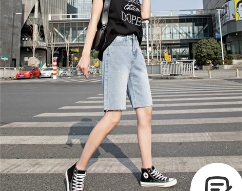 牛仔短裤女五分裤2020年夏季薄款宽松直筒...