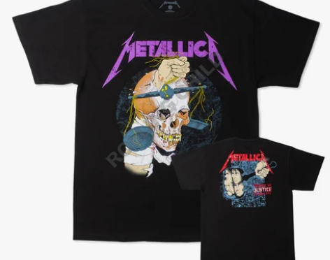 正版Metallica乐队复古vintag...