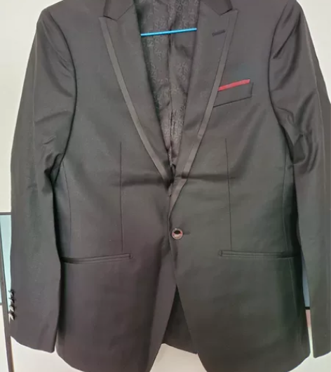 报喜鸟男装春秋款羊毛西服修身版 黑色  1...