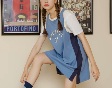 男友风拼接撞色中长款背心女夏2020新款简...