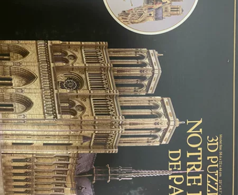 乐立方3D立体拼图纸板巴黎圣母院 拼装模型...