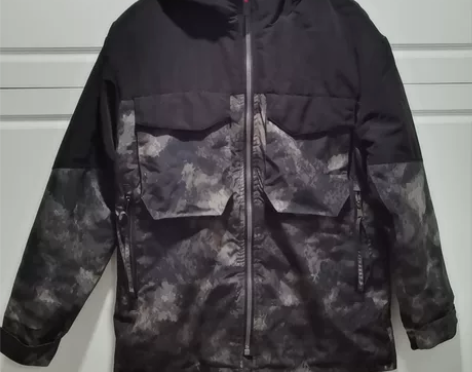 杉杉工装口袋连帽短款羽绒服外套男XL码 穿...