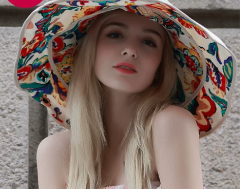 帽子女夏天出游大帽檐遮阳帽防晒可折叠太阳帽...