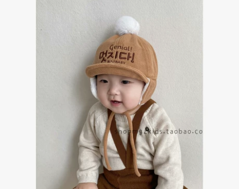 宝宝雷锋帽秋冬加绒加厚男孩防风挡风帽子冬天...