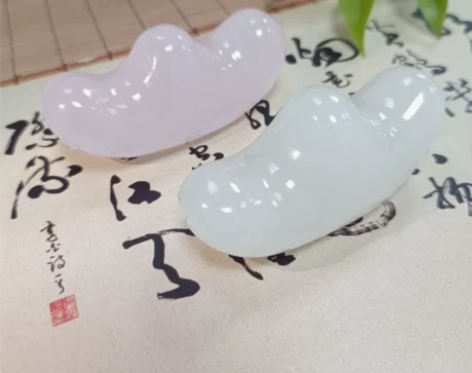 天然玉石笔搁笔山笔架白玉小宝镇纸镇尺禅桌面...