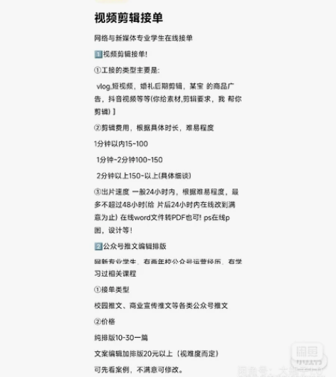 本人网络与新媒体专业学生，有相关学习经验个...