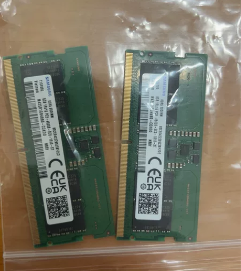 新笔记本拆机内存两条8gb ，一共16gb...