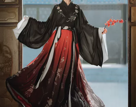 桔屿梧桐落汉服女中国风交领大袖齐腰襦裙魏晋...
