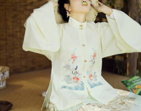 兰若庭 汉服 望水云鹤 明制 立领 补服 ...