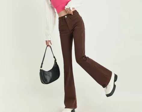 RJVO牛仔裤女高腰2021春秋新款潮in...