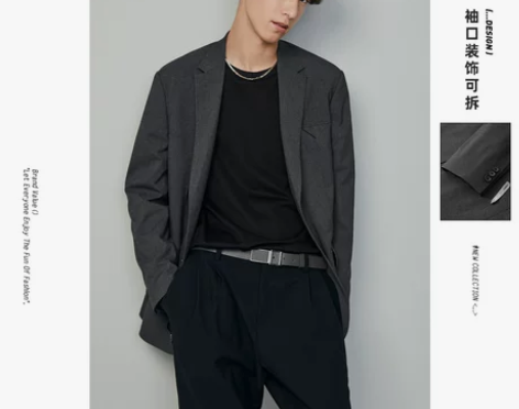 太平鸟男装+新款休闲西服男商务休闲男士外套...