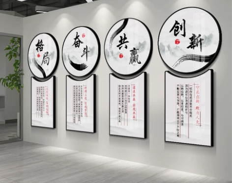 办公室挂画公司企业文化形象墙过道走廊楼梯会...