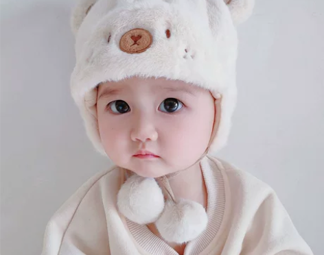 宝宝帽子秋冬季男女婴儿加厚韩版毛绒帽洋气护...