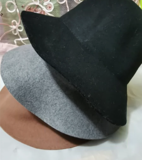 全新带吊牌商场撤柜羊毛大檐礼帽，明星同款，...