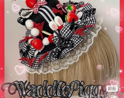 【夏夏手作】lolita手作甜呲小礼帽 搭...