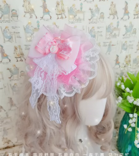 儿童洛丽塔lolita粉红蛋糕兔小礼帽 3...