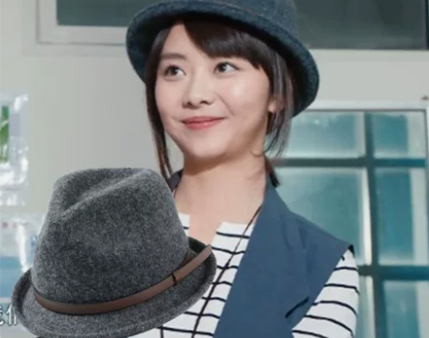 圆脸适合的帽子冬季谭松韵同款灰色羊毛卷边小...