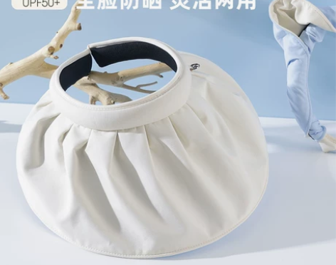 夏季防晒帽子女贝壳帽防紫外线网红发箍大檐遮...