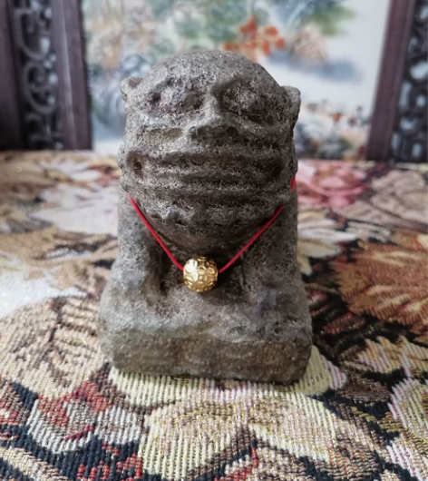 明清石雕狮子，（镇尺，画画用来镇纸的）包浆...