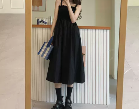 设计感小众外穿小黑裙2021年新款夏裙子设...