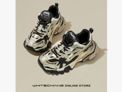 巴黎黑金色老爹鞋女ins潮黑白熊猫鞋202...