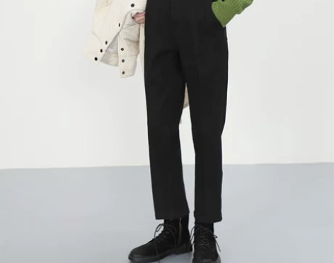 纯棉加绒加厚休闲裤子男冬季新款直筒修身韩版...