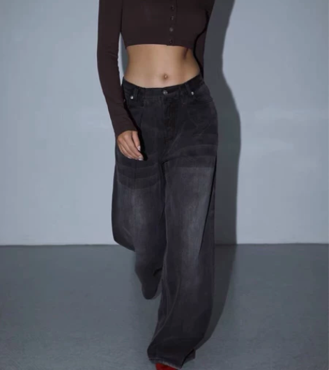 求购求购！aolol太时髦!超低腰超宽松直...