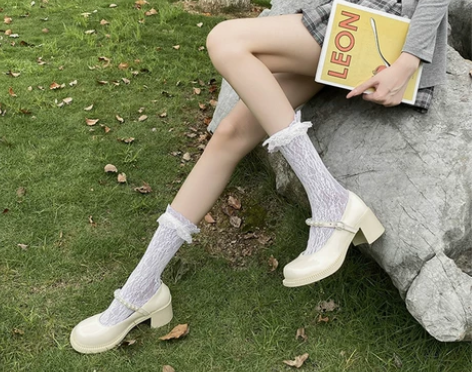 珍珠英伦风小皮鞋女春秋季配裙子粗跟复古玛丽...