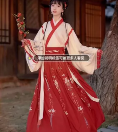 艺缕原创汉服女半生莲秋冬交领晋制襦裙 感兴...