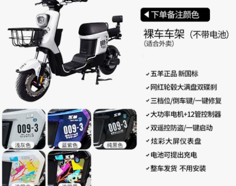 五羊新品009-3三代电动车新国标电瓶车6...