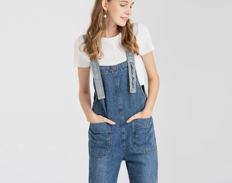 INSHOP吊带牛仔裤女韩版2020夏季百...