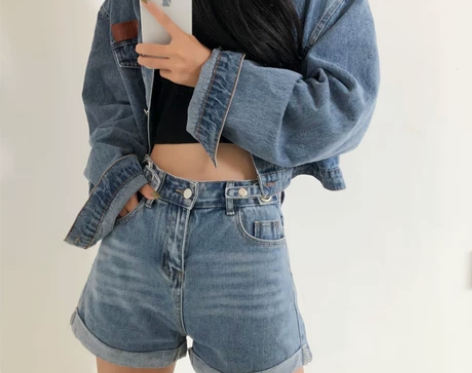 高腰牛仔短裤 感兴趣的话点“我想要”和我私...