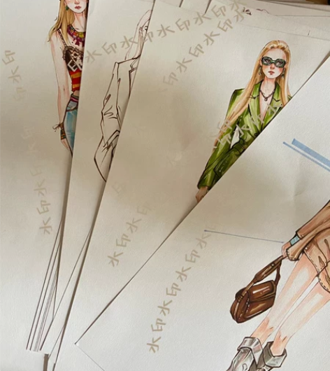 出时装画可自选20起（三张包邮） 代画时装...