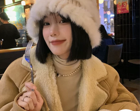 兔毛帽子女冬季韩版显脸小百搭毛绒针织毛线帽...