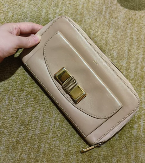 Chloe女士蝴蝶结牛皮手拿包钱包 正品 ...