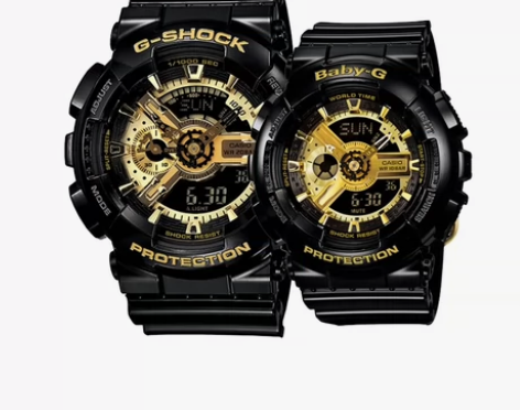 卡西欧baby-g黑金配色女款表一只,,前...