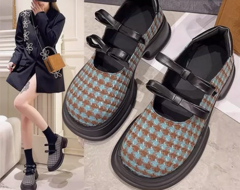 厚底玛丽珍鞋女2022新款复古学院风软妹千...
