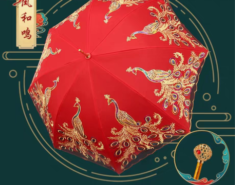 转卖【年货价】结婚红伞婚伞新娘伞婚庆中式出...