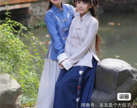 兰若庭 流年   汉服 基友装  金鱼扣 ...