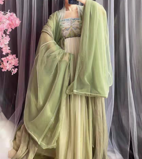 【汉服出租】玉术汉服 诃子裙 m码大全套 ...