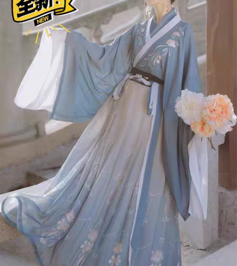包邮桔屿梧桐落汉服女中国风交领大袖齐腰襦裙...