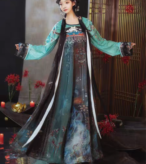 包邮桔屿原创汉服女【曼珠沙华】中国风唐制复...