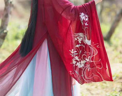 转卖如梦霓裳汉服女装花神系列大袖衫丁香刺绣...