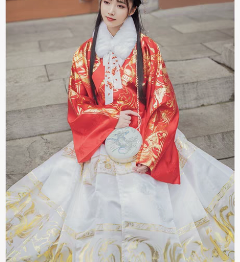 包邮如梦霓裳灵狐 红色织金交领短袄S码 明...