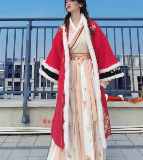 包邮茗月萱原创[芙蓉]冬款宋制汉服女对襟长...