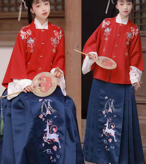 包邮魔都霓裳原创汉服女正品明制马面裙方领半...