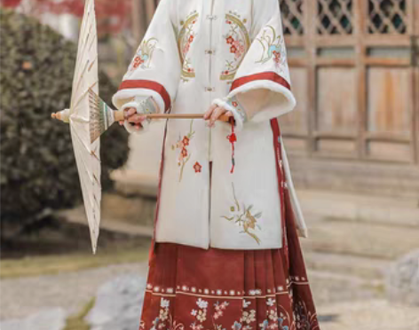 转卖原创明制汉服女古装冬季汉元素对襟过年改...